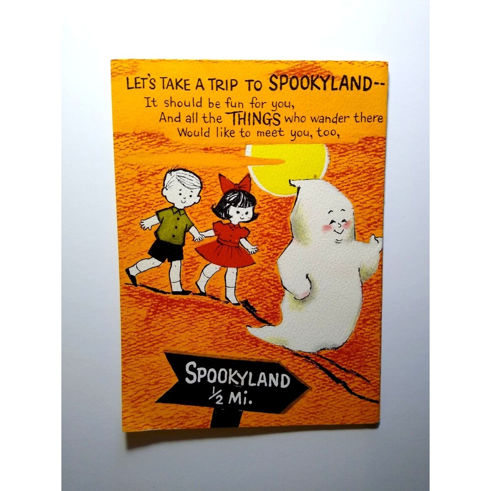 Halloween Greeting Card Vintage Trip Spookyland Ghost Pop Up Messages Hallmark
